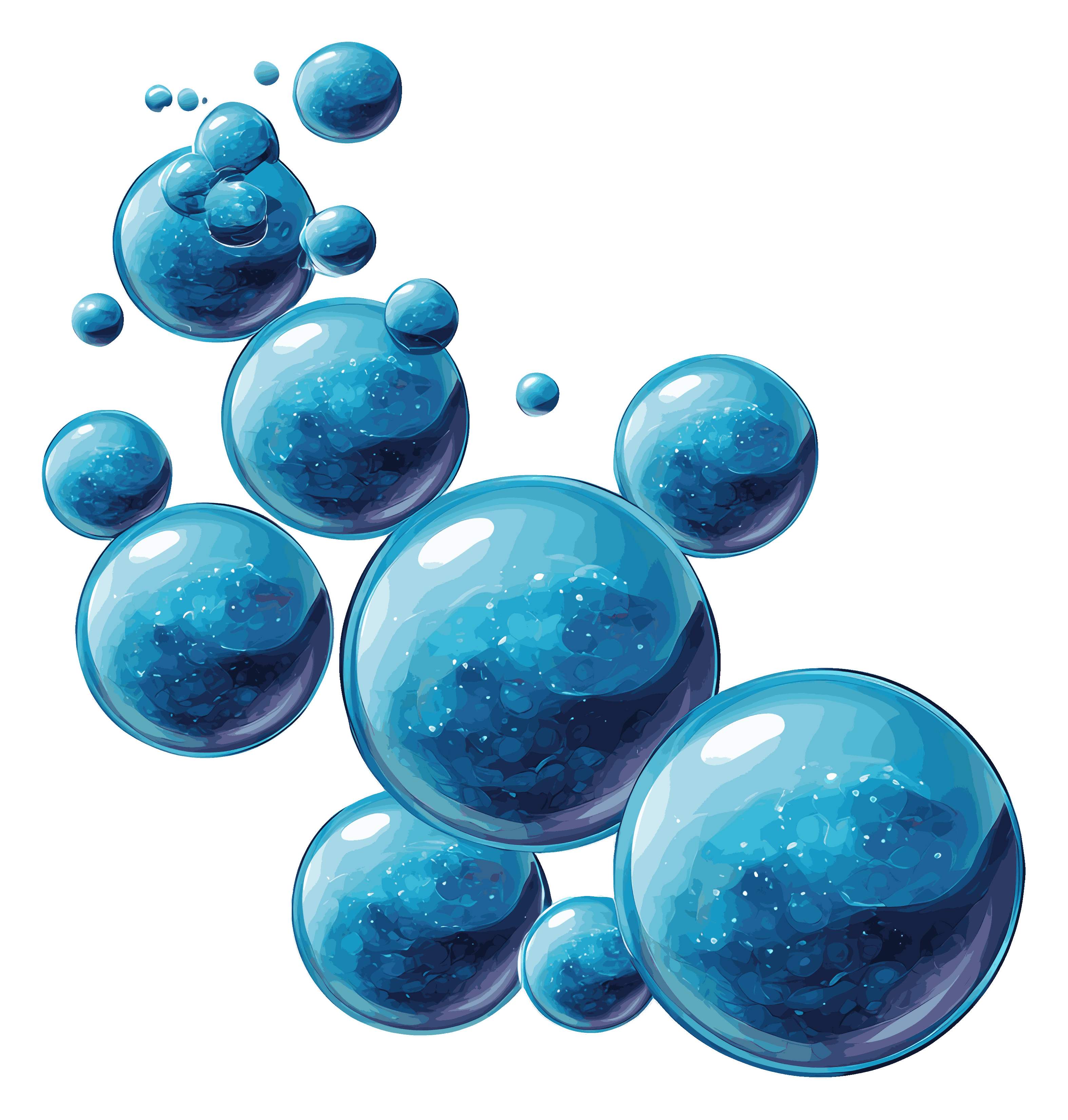 Decorative blue bubble symbolizing frozen lake atmosphere