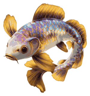 Stylized shimmering golden bubble decoration in about section