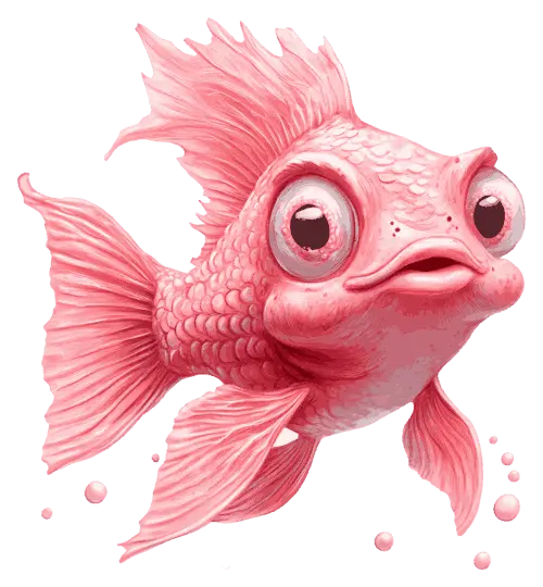 Stylized character holding a rare pink fish in GoldenRod game